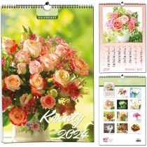Kalendarz 2024 B3 7 plansz. Kwiaty