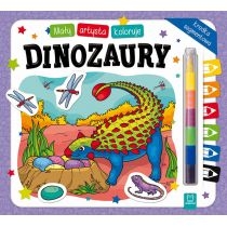 Mały artysta koloruje dinozaury