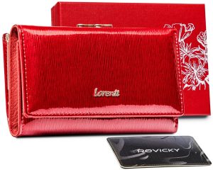 Kompaktowy skórzany portfel z zewnętrzną portmonetką na bigiel - Lorenti
