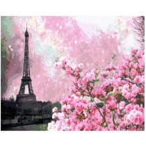 Malowanie po numerach. Wiosna w. Paryżu 40 x 50 cm