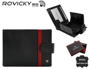 Skórzany portfel męski z ochroną RFID Protect — Rovicky