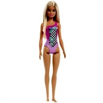 Lalka. Barbie plażowa w różowym kostiumie. HDC50 Mattel