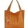 Modna torebka damska skórzany shopper bag - MARCO MAZZINI Portofino. Max camel