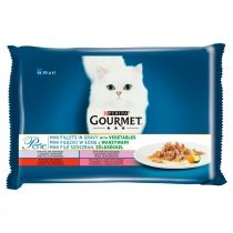 Gourmet. Perle karma mokra dla kotów kolekcja mini filecików w sosie z warzywami 4 x 85 g[=]