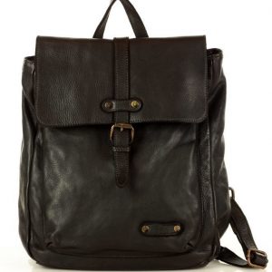 MARCO MAZZINI Miejski plecak skórzany w stylu old look handmade leather czarny