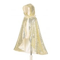 Kostium złota peleryna z kapturem księżniczka. Amelia 5-7 lat