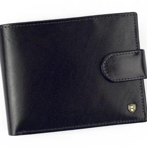 Klasyczny skórzany portfel męski z zapięciem. RFID - Rovicky