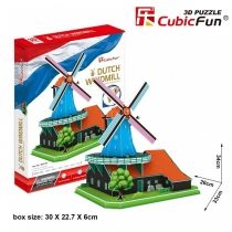 Puzzle 3D 71 el. Wiatrak holenderski. Cubic. Fun
