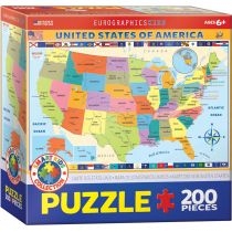 Puzzle 200 el. EG-Map of the. USA 6200-0651 Eurographics