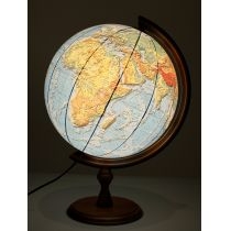 Zachem. Globus fizyczny 3D podświetalny drewniana stopka 32 cm