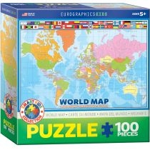 Puzzle 100 el. Smartkids. World. Map. Eurographics