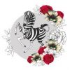 Clear. Creations. Karnet. Swarovski kwadrat. CL1425 Zebra kwiaty