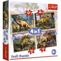 Puzzle 4w1 Ciekawe. Dinozaury. Trefl