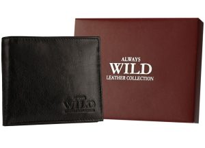 Solidny, skórzany portfel męski z ochroną RFID i etui na karty - Always. Wild