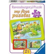 Puzzle 3 x 6 el. Małe zwierzęta. Ravensburger