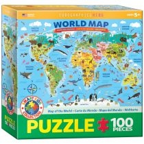Puzzle 100 el. Smartkids. Illustrated. Map of the. World. Eurographics