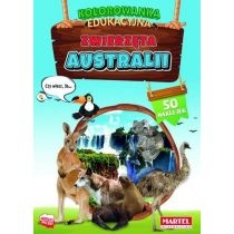 Zwierzęta. Australii z naklejkami. Kolorowanka edu