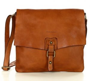 Torebka skórzana listonoszka stylowy minimalizm ala messenger leather bag - MARCO MAZZINI camel