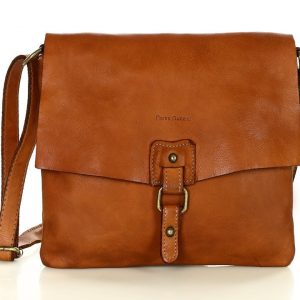 Torebka skórzana listonoszka stylowy minimalizm ala messenger leather bag - MARCO MAZZINI camel