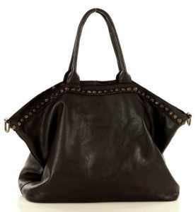 Duża torebka skórzana oversize style shopper bag - MARCO MAZZINI czarny