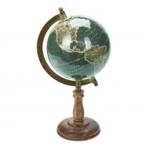 H&S Decoration. Dekoracyjny globus świata 28 cm zielony