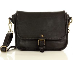 MARCO MAZZINI Włoska torebka florentine messenger leather bag na ramię czarny