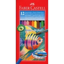 Faber-Castell. Kredki akwarelowe + pędzelek 12 kolorów