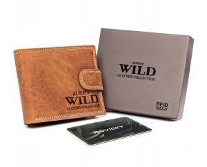 Skórzany portfel męski na zatrzask — Always. Wild