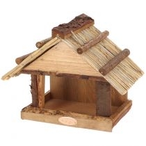 Esschert. Design. Drewniany karmnik dla ptaków kryty strzechą