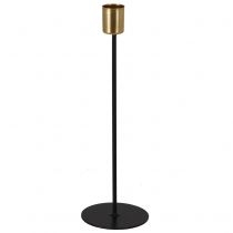 H&S Decoration Świecznik metalowy 25,5 cm czarny, złoty