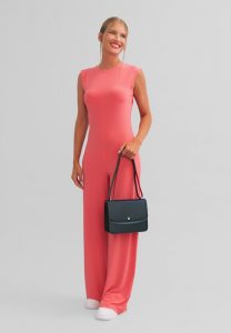 DUDU Średniej wielkości torba na ramię dla kobiet. Skórzana, wykonana we. Włoszech, sztywna, elegancka torba crossbody z klapką i 2 przegrodami