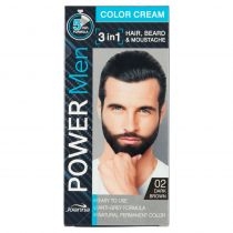 Joanna. Power. Men. Color. Cream 3in1 farba do włosów brody i wąsów 02 Dark. Brown 30 g[=]