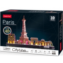 Puzzle 3D 115 el. Paryż LED Cubic. Fun