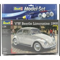 Model samochodu do sklejania 1:24 67083 VW Beetle. Limousine 68 Revell + 4 farbki, pędzelek, klej. Cobi