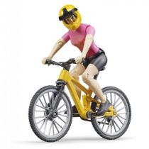 Figurka kolarki z rowerem górskim