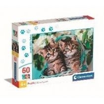 Puzzle 60 Super. Kolor. Lovely. Kitty. Twins. Clementoni