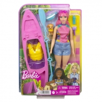 Barbie. Kemping. Daisy. Lalka + kajak. Zestaw. HDF75 Mattel