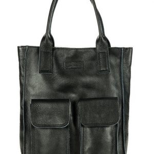 Torebka skórzany shopper bag z kieszeniami - MARCO MAZZINI Ravenna czarny