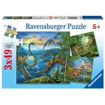 Puzzle 3 x 49 el. Fascynacja. Dinozaurami. Ravensburger