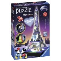 Puzzle 3D Budynki nocą: Wieża. Eiffla. Disney. Ravensburger