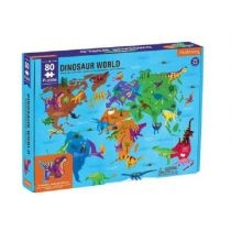 Puzzle Świat dinozaurów z elementami w kształcie dinozaurów. Mudpuppy