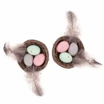 Dalprint. Mini gniazdka dekoracyjne jajka i piórka 5.5 cm 2 szt.