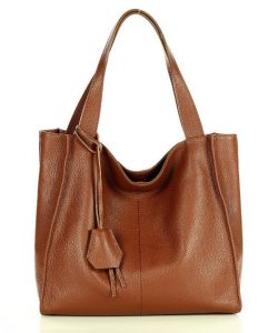 Modna torebka damska skórzany shopper bag - MARCO MAZZINI Portofino. Max brąz