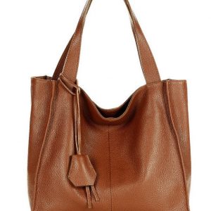 Modna torebka damska skórzany shopper bag - MARCO MAZZINI Portofino. Max brąz