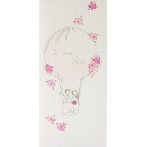 Mak. Karnet Ślub. DL S15 - Różowy balon