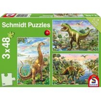 Puzzle 3 x 48 el. Dinozaury. Schmidt