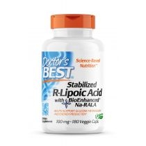 Doctors. Best. R-Lipoic. Acid 100 mcg with. Bio. Enhanced. Na-RALA Suplement diety 180 kaps.