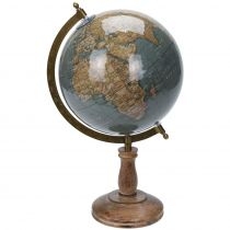 H&S Decoration. Dekoracyjny globus świata turkus 38 cm