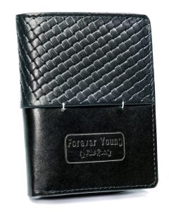 Czarny portfel męski skórzany - Forever. Young®