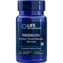 Life. Extension. Melatonin 750 mcg 6 Hour. Time. Release. Suplement diety 60 tab.